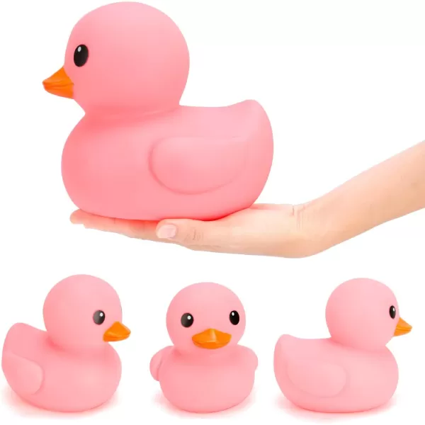 imageXL Jumbo Large Rubber Duck Bath Toy  No Hole Giant Duck Waterproof Big Duckie Baby Shower Water Toy Without Hole for Kids Home Decor Party Gift 8Inches PinkPink