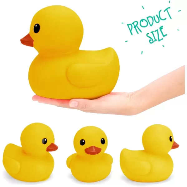 imageXL Jumbo Large Rubber Duck Bath Toy  No Hole Giant Duck Waterproof Big Duckie Baby Shower Water Toy Without Hole for Kids Home Decor Party Gift 8Inches PinkYellow