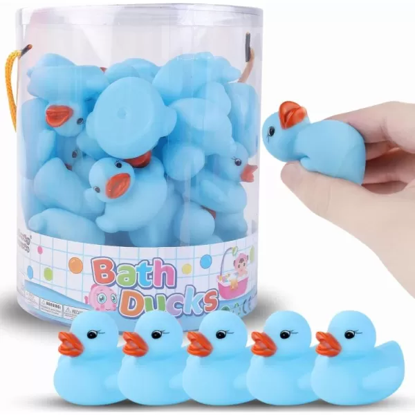 image36 Pieces Classic Rubber Duck Bath Toys  No Holes BPA Free Floating Duckies for Boys Baby Shower Party Favors Kids Gifts BlueBlue
