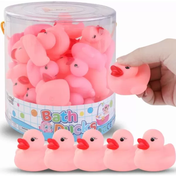 image36 Pieces Classic Rubber Duck Bath Toys  No Holes BPA Free Floating Duckies for Boys Baby Shower Party Favors Kids Gifts BluePink