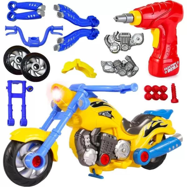 imageLiberty Imports Kids Take Apart Toys  Build Your Own Toy Motorcycle Vehicle Construction Playset  Realistic Sounds and Lights with Tools and Electric Power Drill