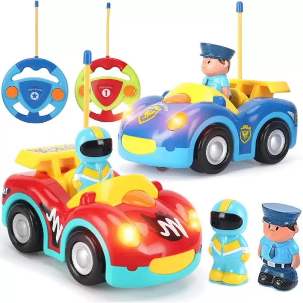 imageLiberty Imports My First Cartoon RC Remote Control Cars for Toddlers Ages 13 Radio Control Toy for Baby Kids 18 Months 2 Pack