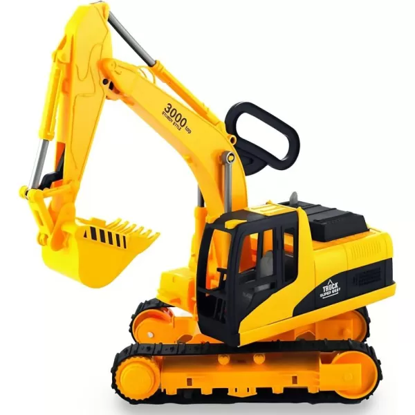 imageLiberty Imports Oversized Construction Excavator Kids Toy Play Truck Large Digger Vehicle for Boys with Realistic Movable Claw Tracks 122 Scale Model