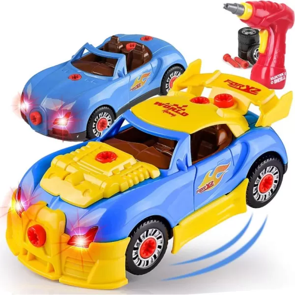 imageLiberty Imports Take Apart Racing Car Toys  Build Your Own Assembly Vehicle with 30 Piece Constructions Set and Working Electric Drill  Engine Sounds ampamp Lights