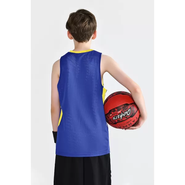 image10 Pack Youth Boys Reversible Mesh Performance Athletic Basketball Jerseys Blank Team Uniforms for Sports Scrimmage BulkBlueYellow 10pack