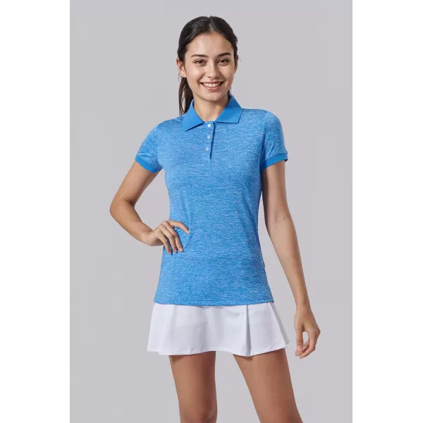 image3 Pack Womens Athletic Dry Fit Polo Shirts Wicking Short Sleeve Collared Golf T Shirt Tennis TopsBluePinkCharcoal