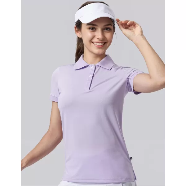 image3 Pack Womens Athletic Dry Fit Polo Shirts Wicking Short Sleeve Collared Golf T Shirt Tennis TopsGrayLavenderLight Pink