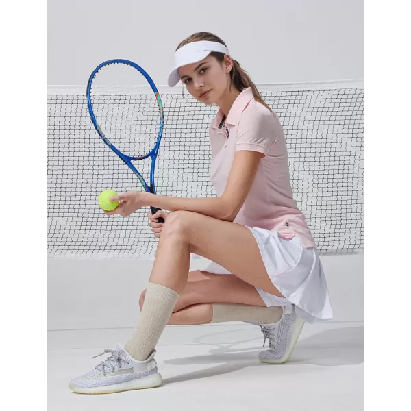 image3 Pack Womens Athletic Dry Fit Polo Shirts Wicking Short Sleeve Collared Golf T Shirt Tennis TopsGrayLavenderLight Pink