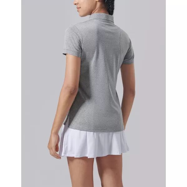 image3 Pack Womens Athletic Dry Fit Polo Shirts Wicking Short Sleeve Collared Golf T Shirt Tennis TopsGrayLavenderLight Pink