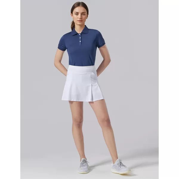 image3 Pack Womens Athletic Dry Fit Polo Shirts Wicking Short Sleeve Collared Golf T Shirt Tennis TopsNavyBlackWhite