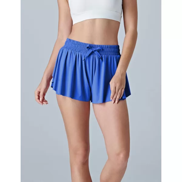 image3 Pack Womens Flowy Running Shorts 2in1 Butterfly Skirts with Shorts Underneath Spandex Athletic Casual Gym Workout LoungeBlackRoyalMaroon