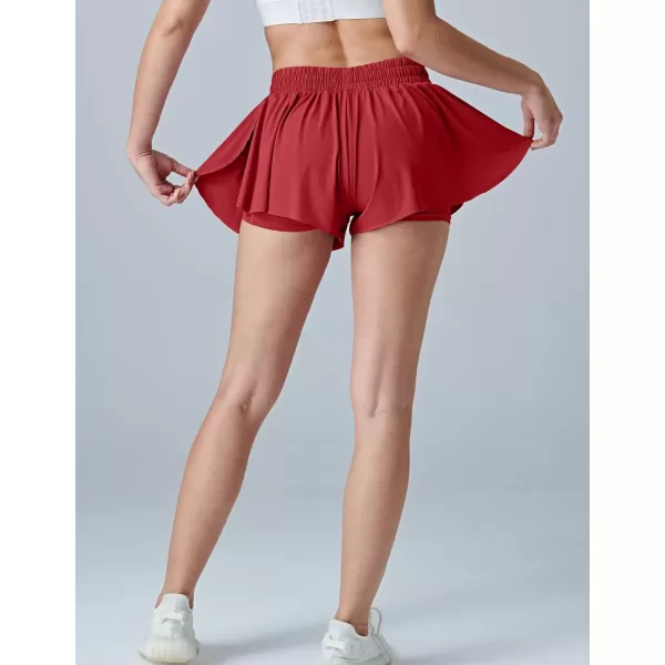 image3 Pack Womens Flowy Running Shorts 2in1 Butterfly Skirts with Shorts Underneath Spandex Athletic Casual Gym Workout LoungeBlackRoyalMaroon