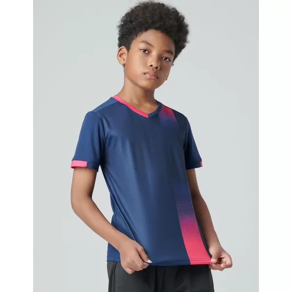 image5 Pack Boys Athletic Shirts Youth Activewear Dry Fit Tshirts for Kids Short Sleeve Tees Bulk Athletic Performance ClothingRedBlueNavyWhiteLime Yellow