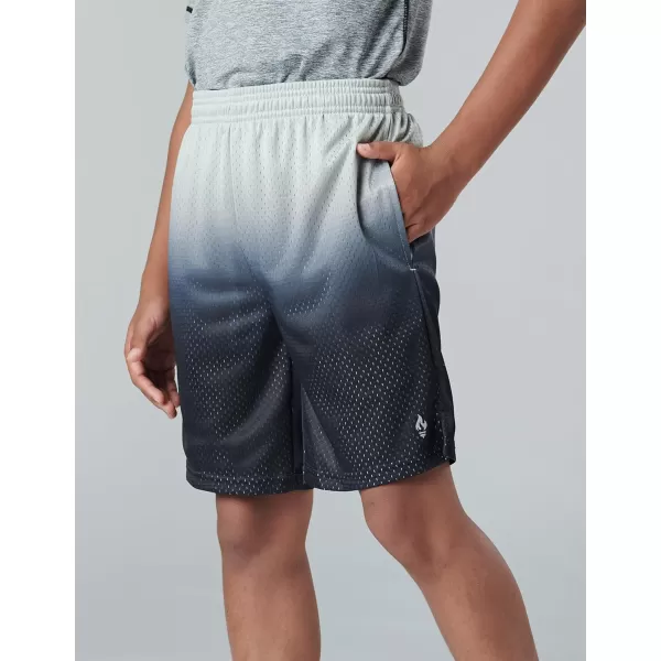 image5 Pack Boys Athletic Shorts Mesh Basketball Youth Apparel Kids Sports Active Gear with PocketsBlackRoyalCharcoalGradient RedGradient Gray