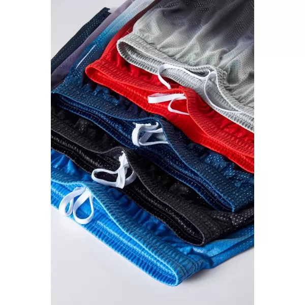 image5 Pack Boys Athletic Shorts Mesh Basketball Youth Apparel Kids Sports Active Gear with PocketsGradient BlueGrayRedNavyBlack
