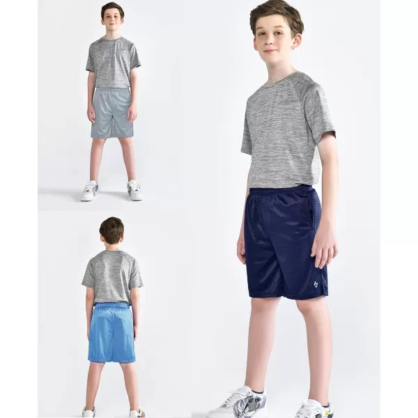 image5 Pack Boys Athletic Shorts Mesh Basketball Youth Apparel Kids Sports Active Gear with PocketsMaroonNavyGrayLight BlueBlack