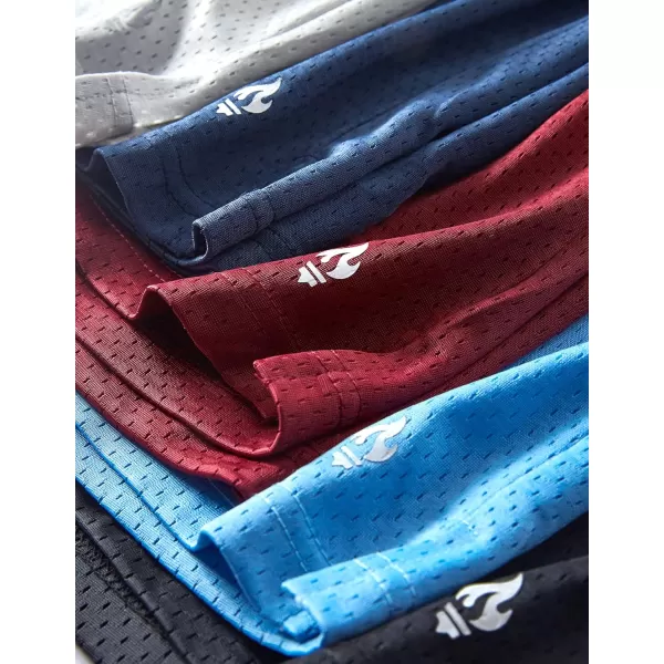 image5 Pack Boys Athletic Shorts Mesh Basketball Youth Apparel Kids Sports Active Gear with PocketsMaroonNavyGrayLight BlueBlack