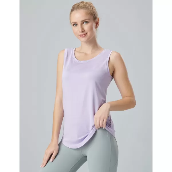 image5 Pack Wide Straps Womens Workout Tank Tops Athletic Sleeveless Shirts for Women Ladies Exercise Tops for Yoga TennisSet 2 LavenderBluePinkBlackLight Gray