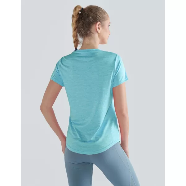 image5 Pack Womens Dry Fit Short Sleeve T Shirts Athletic Workout Tee Tops for Gym Yoga RunningGrayCeriseCherryGlacier BlueSonar Blue