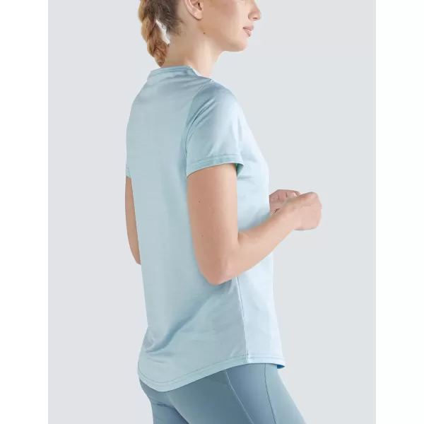 image5 Pack Womens Dry Fit Short Sleeve T Shirts Athletic Workout Tee Tops for Gym Yoga RunningLight PinkPeachLavenderBlueGreen