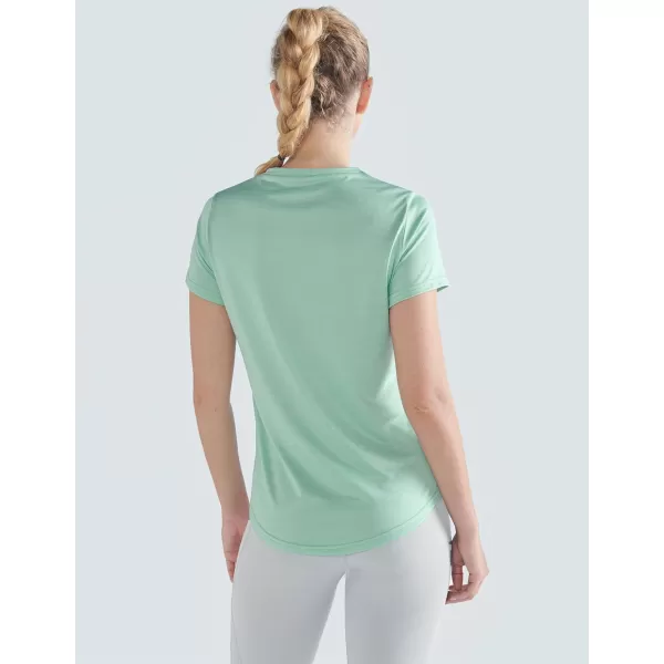 image5 Pack Womens Dry Fit Short Sleeve T Shirts Athletic Workout Tee Tops for Gym Yoga RunningLight PinkPeachLavenderBlueGreen