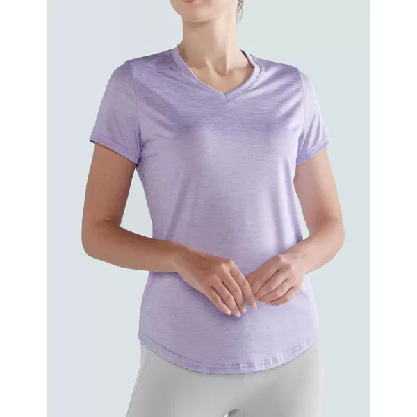image5 Pack Womens Dry Fit Short Sleeve T Shirts Athletic Workout Tee Tops for Gym Yoga RunningLight PinkPeachLavenderBlueGreen