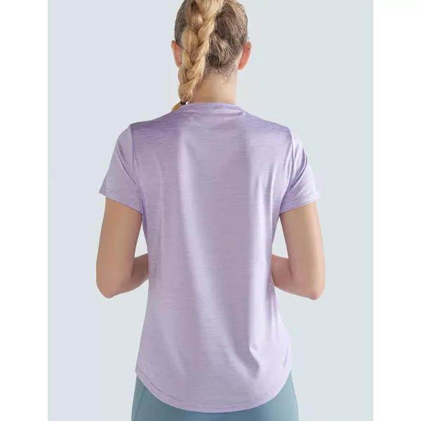 image5 Pack Womens Dry Fit Short Sleeve T Shirts Athletic Workout Tee Tops for Gym Yoga RunningPinkLavenderBaby BlueGrayBlack