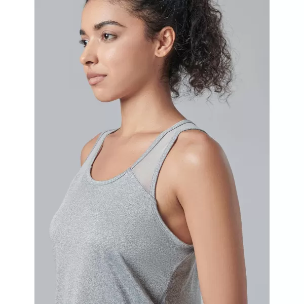 image5 Pack Womens Workout Tops Athletic Racerback Tank Tops for Women Mesh Sleeveless Shirts Yoga for Gym RunningLilacGrayBlackWhiteLight Lavender