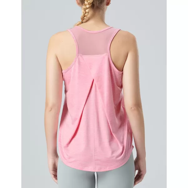 image5 Pack Womens Workout Tops Athletic Racerback Tank Tops for Women Mesh Sleeveless Shirts Yoga for Gym RunningWhiteHeather PinkGrayNavyBlack