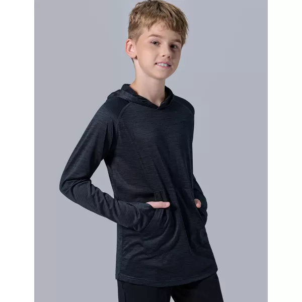 imageLiberty Imports 3 Pack Youth Boys Teen Active Long Sleeve Hoodie Sweatshirts  Athletic DryFit Hooded Pullover ShirtsHeather GrayBlackNavy