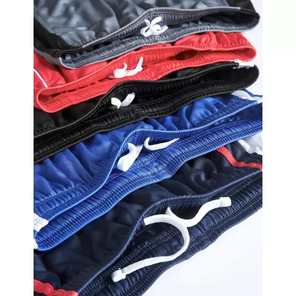 imageLiberty Imports 5 Pack Big Boys Youth Athletic Mesh Basketball Shorts with Pockets Quick Dry ActivewearBlueGrayNavyBlackRed