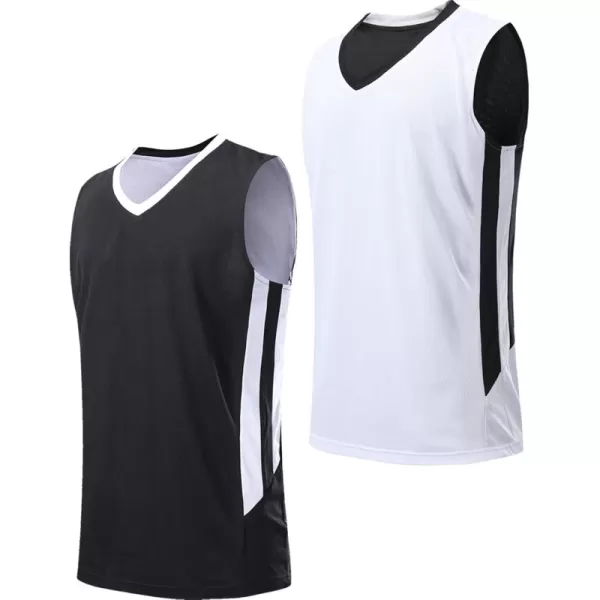 imageYouth Boys Reversible Mesh Performance Athletic Basketball Jerseys Blank Team Uniforms for Sports ScrimmageBlk  Wht