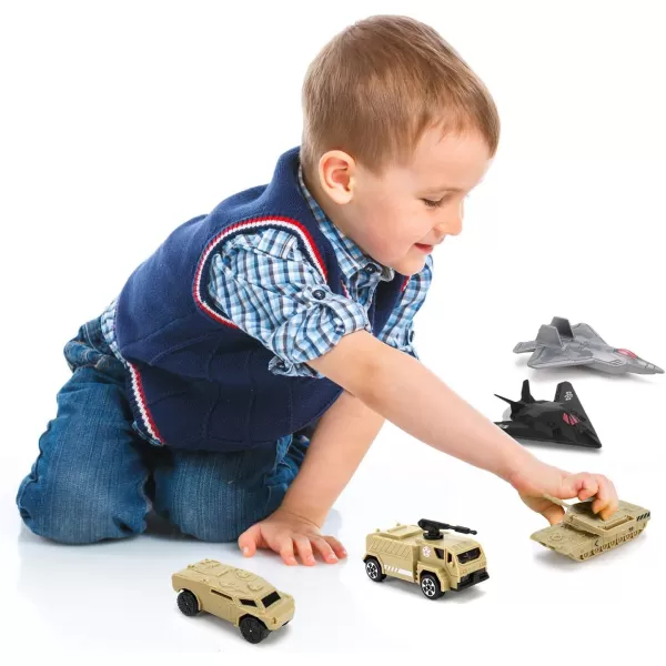 image12 PCS Military Plastic Army Men Vehicles Toy Playset  Includes Stealth Bomber Tanks Helicopter Fighter Jets and More for Kids Boys