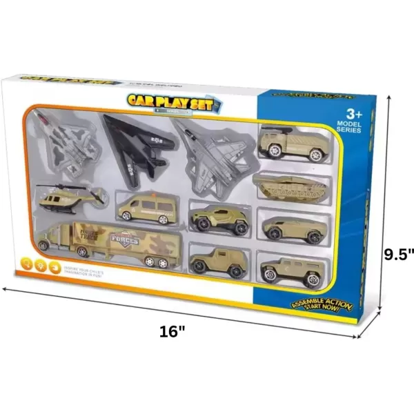 image12 PCS Military Plastic Army Men Vehicles Toy Playset  Includes Stealth Bomber Tanks Helicopter Fighter Jets and More for Kids Boys