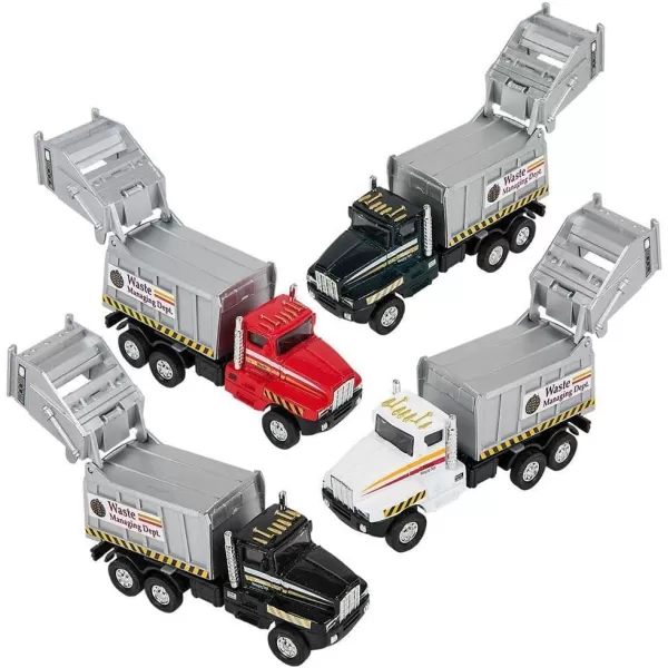 image12 Pack Bulk Diecast Pull Back Garbage Trucks Toys 6quot Metal Alloy Sanitation Waste Management Play Vehicles Party Favors