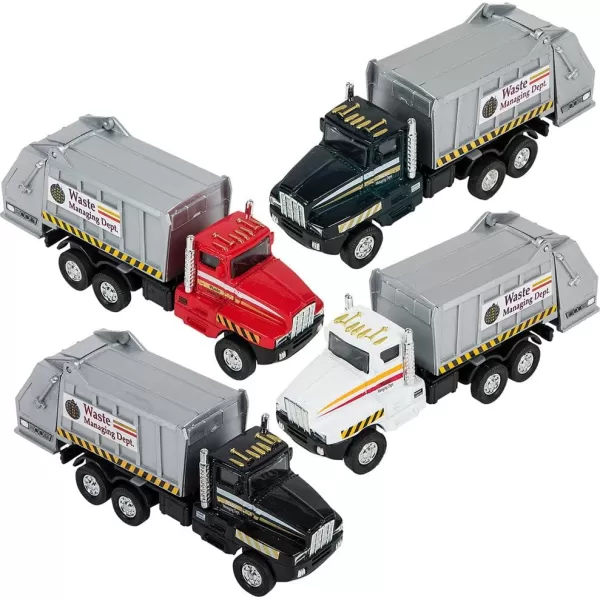 image12 Pack Bulk Diecast Pull Back Garbage Trucks Toys 6quot Metal Alloy Sanitation Waste Management Play Vehicles Party Favors