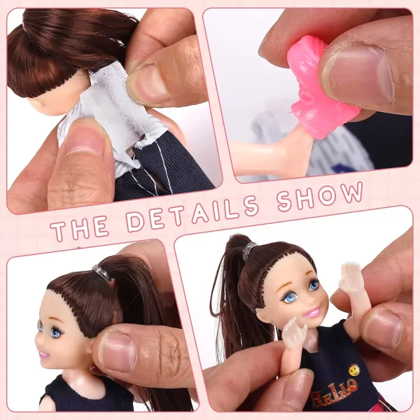 image12 Pack Little Girls Party Favors Dolls  5quot Small Toddler Doll Toys Kids Miniature Figures Friends Bulk Bundle Play Set