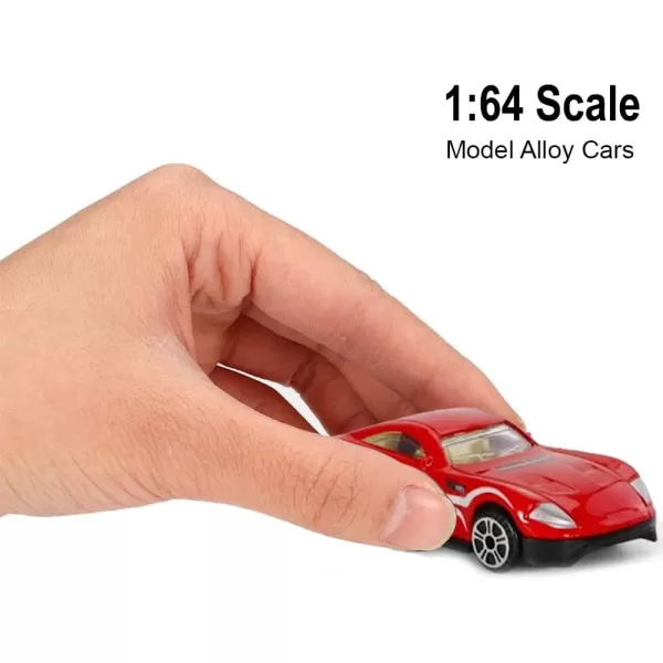 image25 Piece Diecast Cars Pack Toy Playset in Storage Carrying Tub  164 Scale Metal Alloy Diecast Vehicles Collection for Kids