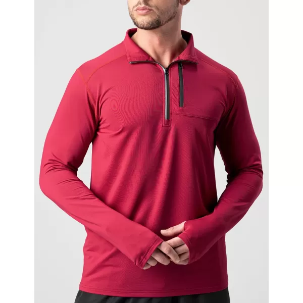 image3 Pack Mens Quarter 14 Zip Pullover Long Sleeve Workout Jackets Athletic Dry Fit Running ShirtsBlackBurgundyGlacier Blue