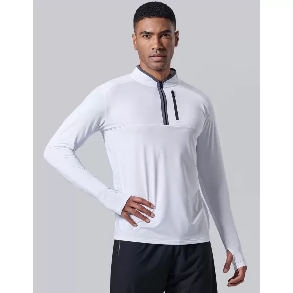 image3 Pack Mens Quarter 14 Zip Pullover Long Sleeve Workout Jackets Athletic Dry Fit Running ShirtsBlackWhiteGray