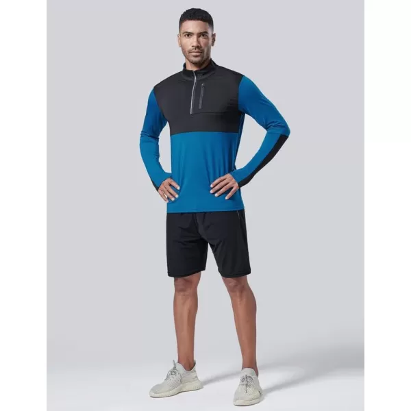 image3 Pack Mens Quarter 14 Zip Pullover Long Sleeve Workout Jackets Athletic Dry Fit Running ShirtsGrayKhakiBlue