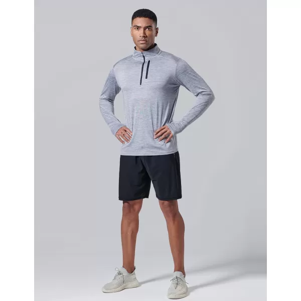 image3 Pack Mens Quarter 14 Zip Pullover Long Sleeve Workout Jackets Athletic Dry Fit Running ShirtsLight GrayBlueMaroon