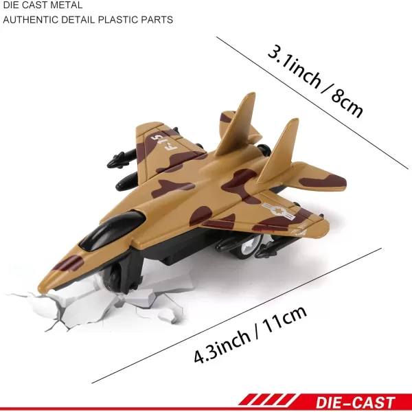 image4 Pack Diecast Fighter Jets Pullback Airplane Military Plane Toys Army Air Force Party Favors Kids Playset and Durable Diecast Metal Miniature Aircraft Models for Imaginative Play