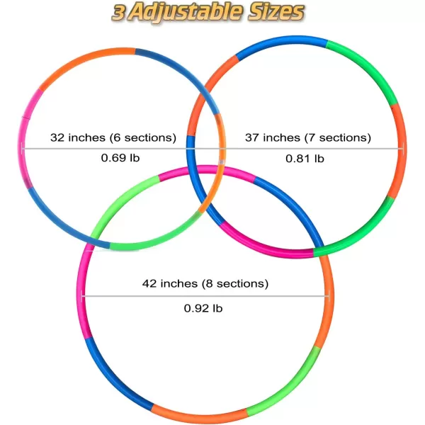 image42quot Exercise Hoop Snap Together Detachable Adjustable Weight Plastic Large Toy Hoop Spinning Rings for Sports and Playing