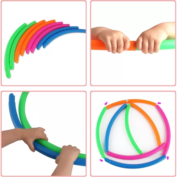 image42quot Exercise Hoop Snap Together Detachable Adjustable Weight Plastic Large Toy Hoop Spinning Rings for Sports and Playing