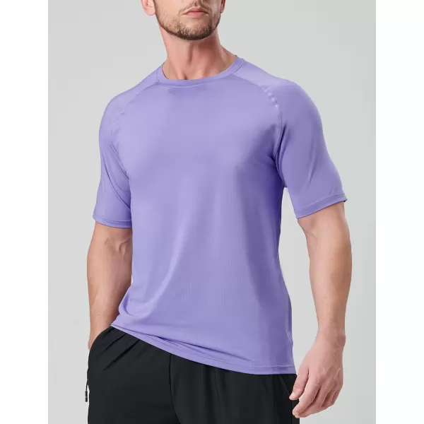 image5 Pack Mens Active Quick Dry Crew Neck T Shirts  Athletic Running Gym Workout Short Sleeve Tee Tops BulkBlackOliveCyan BlueDark LavenderSoft Denim