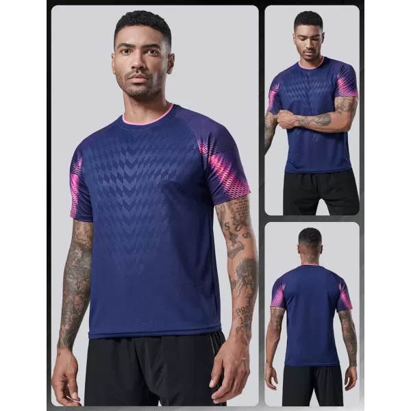 image5 Pack Mens Active Quick Dry Crew Neck T Shirts  Athletic Running Gym Workout Short Sleeve Tee Tops BulkCamoRedNavyBlackTeal Blue