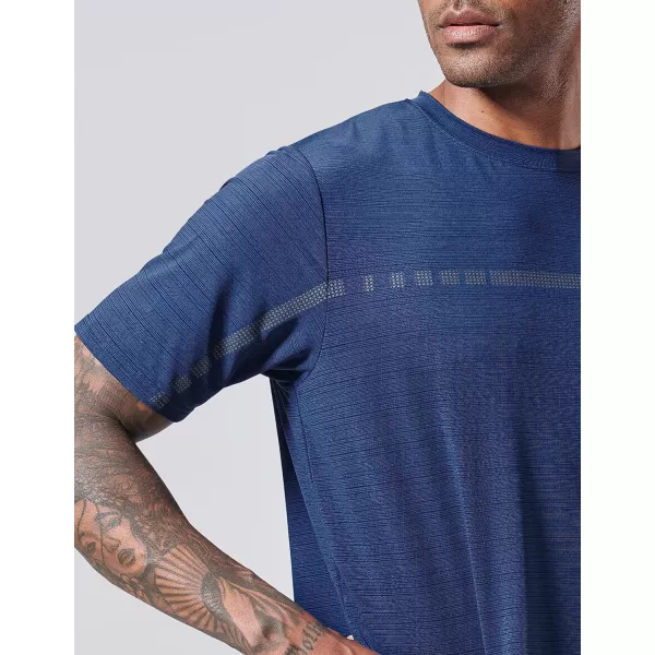 image5 Pack Mens Active Quick Dry Crew Neck T Shirts  Athletic Running Gym Workout Short Sleeve Tee Tops BulkDusty BlueMisty PurpleArmy GreenNavyCharocal