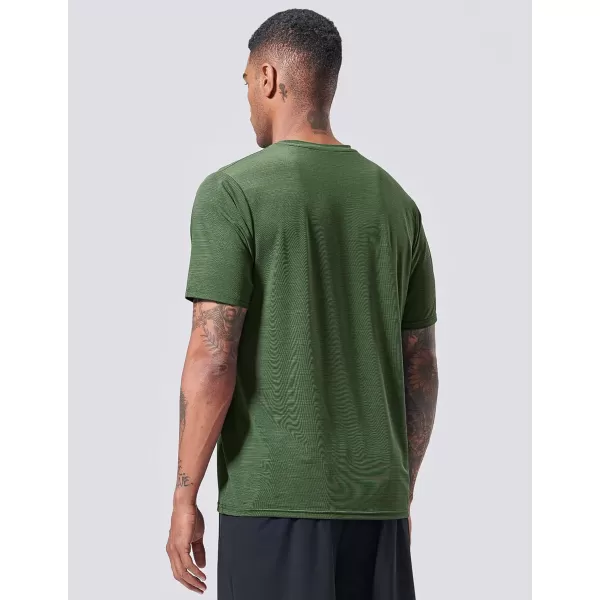 image5 Pack Mens Active Quick Dry Crew Neck T Shirts  Athletic Running Gym Workout Short Sleeve Tee Tops BulkDusty BlueMisty PurpleArmy GreenNavyCharocal