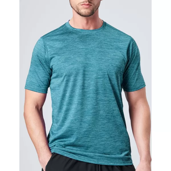 image5 Pack Mens Active Quick Dry Crew Neck T Shirts  Athletic Running Gym Workout Short Sleeve Tee Tops BulkGreenRedPurpleTealSapphire Blue